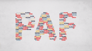 Individual Postcodes combining to display the word PAF 